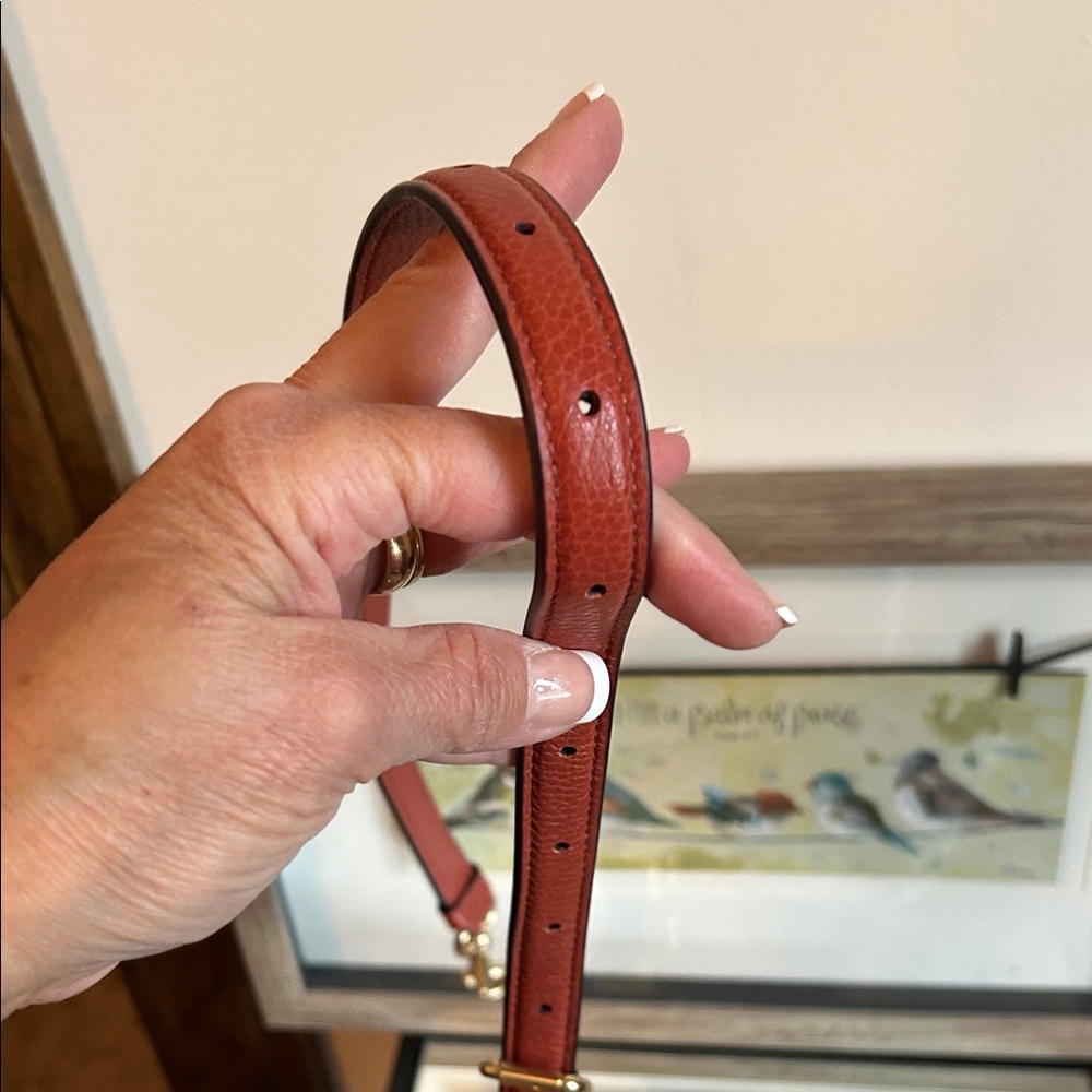 Coach Rust colored crossbody strap with Gold Hardware - Picture 6 of 13